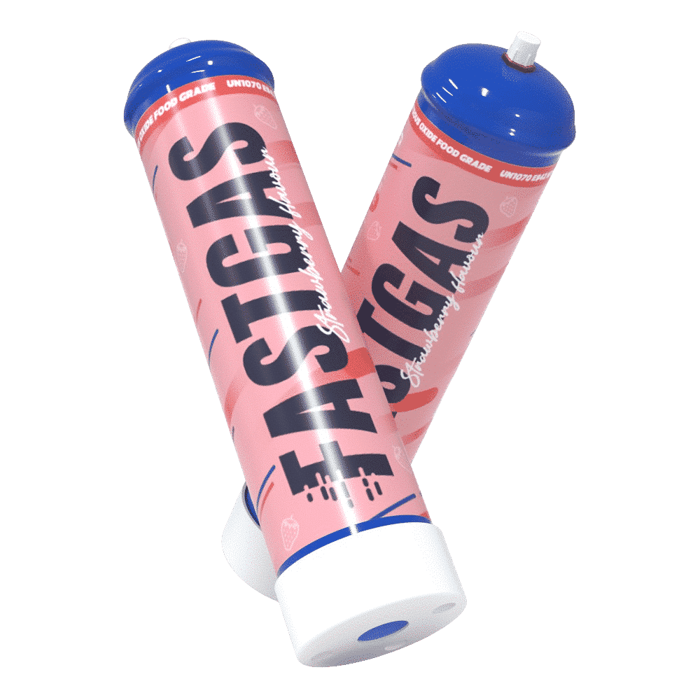 Strawberry nitrous oxide cylinder