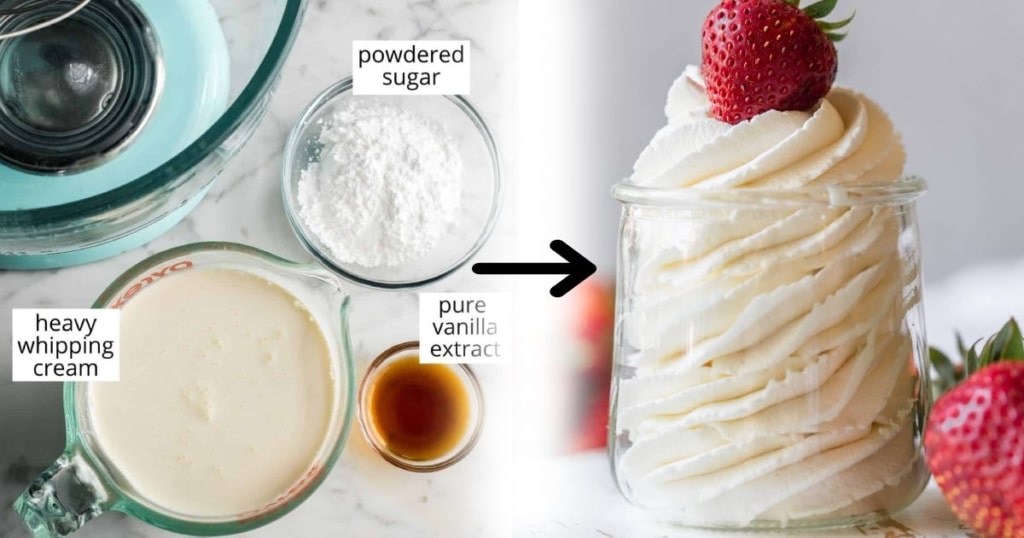 Whipped cream ingredients