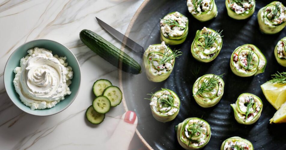 Recette de Feta Fouettée et Rouleaux de Concombre : Une Entrée Légère et Gourmande