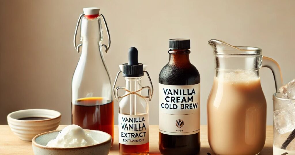 Ingredientes para Cold Brew con Crema de Vainilla