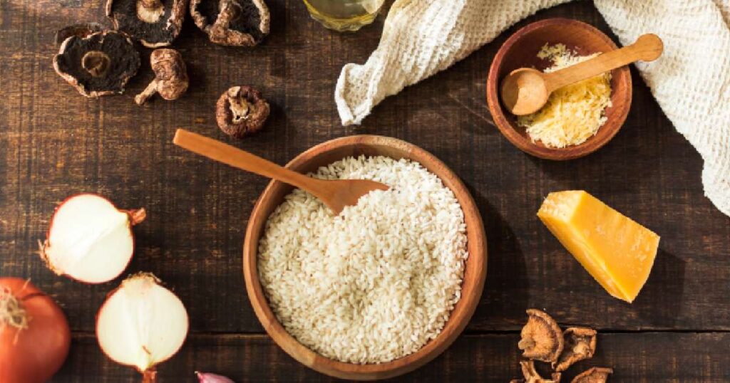 Ingrédients pour le Risotto aux Champignons
