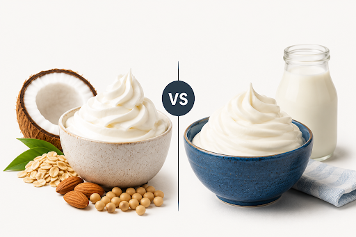 plant-based vs dairy cream